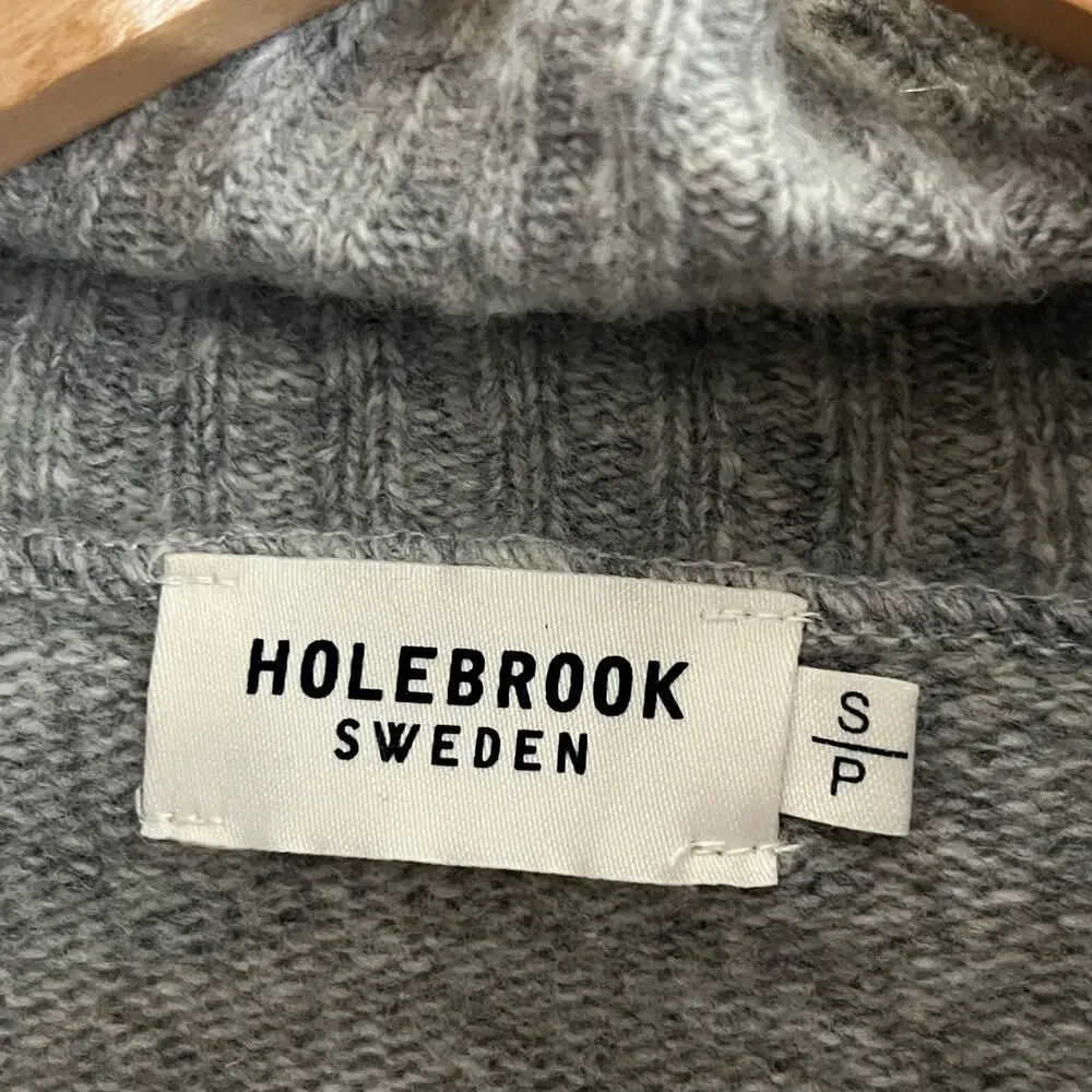 Holebrook Sweden Women's Gray Wool Blend Mock Neck Sweater Size Small